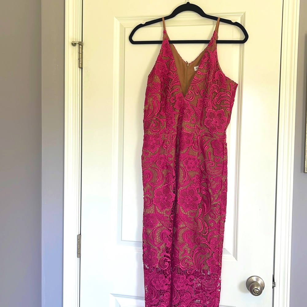 Pink wedding guest dress
